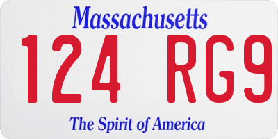 MA license plate 124RG9