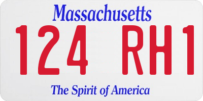 MA license plate 124RH1
