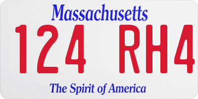 MA license plate 124RH4