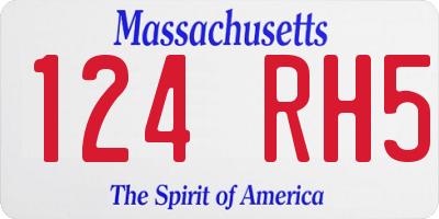 MA license plate 124RH5