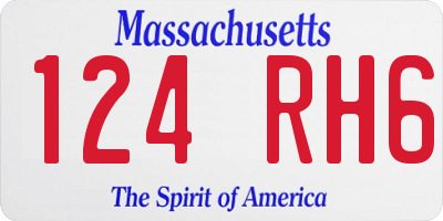 MA license plate 124RH6