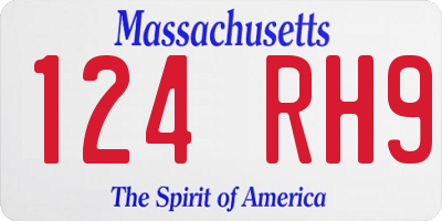 MA license plate 124RH9