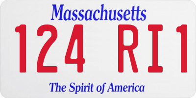 MA license plate 124RI1
