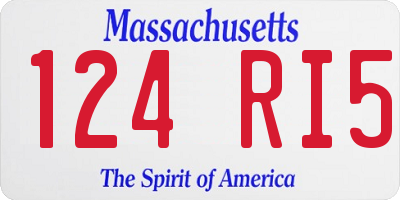 MA license plate 124RI5