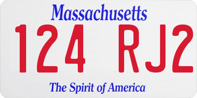 MA license plate 124RJ2