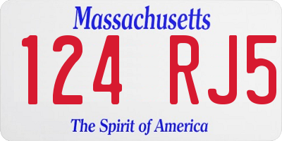 MA license plate 124RJ5
