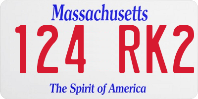 MA license plate 124RK2