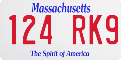 MA license plate 124RK9