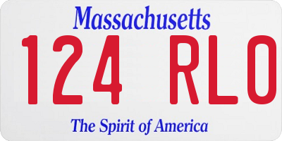 MA license plate 124RL0