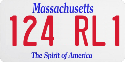 MA license plate 124RL1