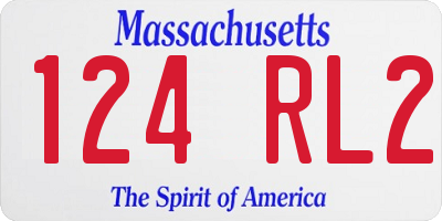 MA license plate 124RL2