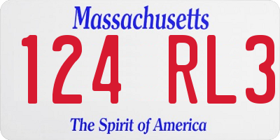 MA license plate 124RL3
