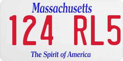 MA license plate 124RL5