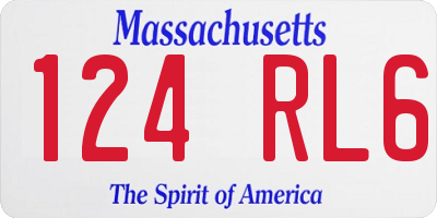 MA license plate 124RL6