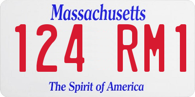 MA license plate 124RM1