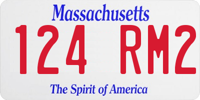 MA license plate 124RM2
