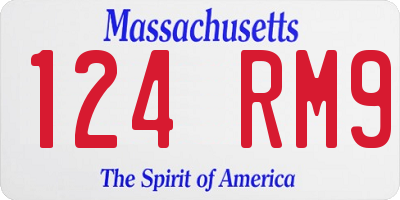 MA license plate 124RM9