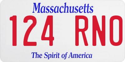 MA license plate 124RN0