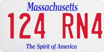 MA license plate 124RN4