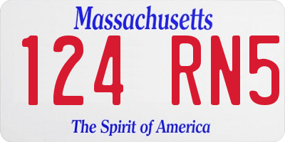 MA license plate 124RN5