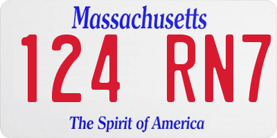 MA license plate 124RN7