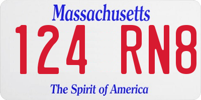 MA license plate 124RN8