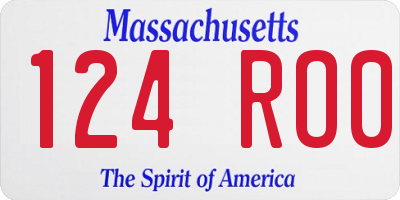 MA license plate 124RO0