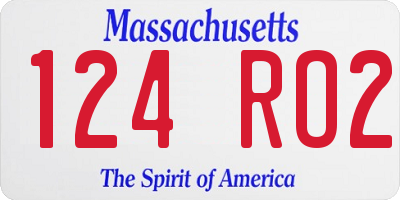 MA license plate 124RO2