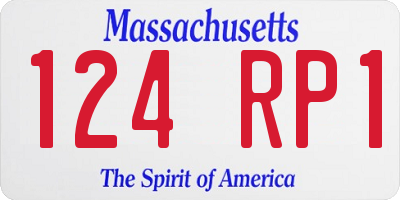 MA license plate 124RP1