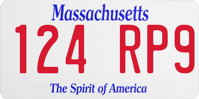 MA license plate 124RP9