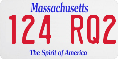 MA license plate 124RQ2