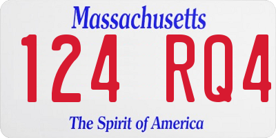 MA license plate 124RQ4
