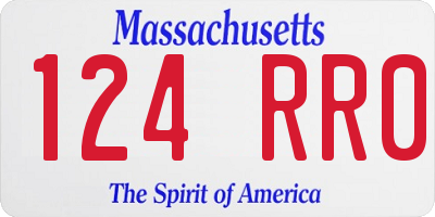 MA license plate 124RR0