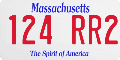 MA license plate 124RR2