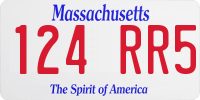 MA license plate 124RR5