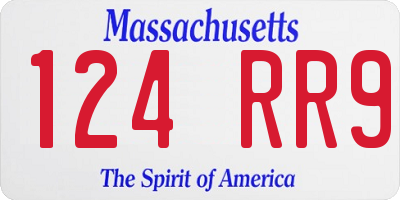 MA license plate 124RR9
