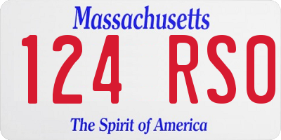 MA license plate 124RS0