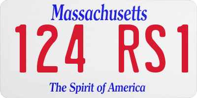 MA license plate 124RS1