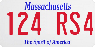 MA license plate 124RS4