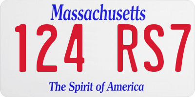 MA license plate 124RS7