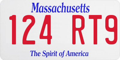 MA license plate 124RT9