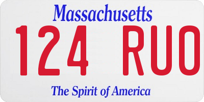MA license plate 124RU0