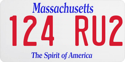MA license plate 124RU2