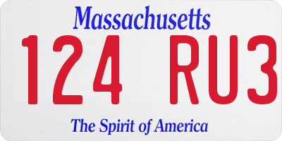 MA license plate 124RU3
