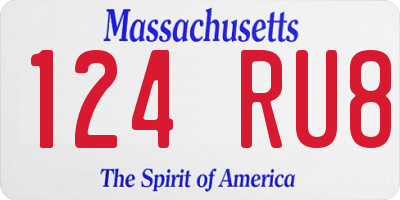 MA license plate 124RU8