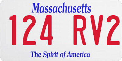 MA license plate 124RV2