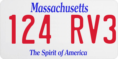 MA license plate 124RV3