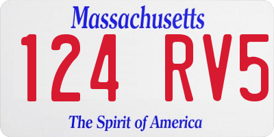 MA license plate 124RV5