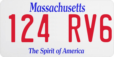 MA license plate 124RV6