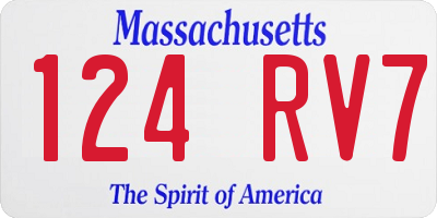 MA license plate 124RV7